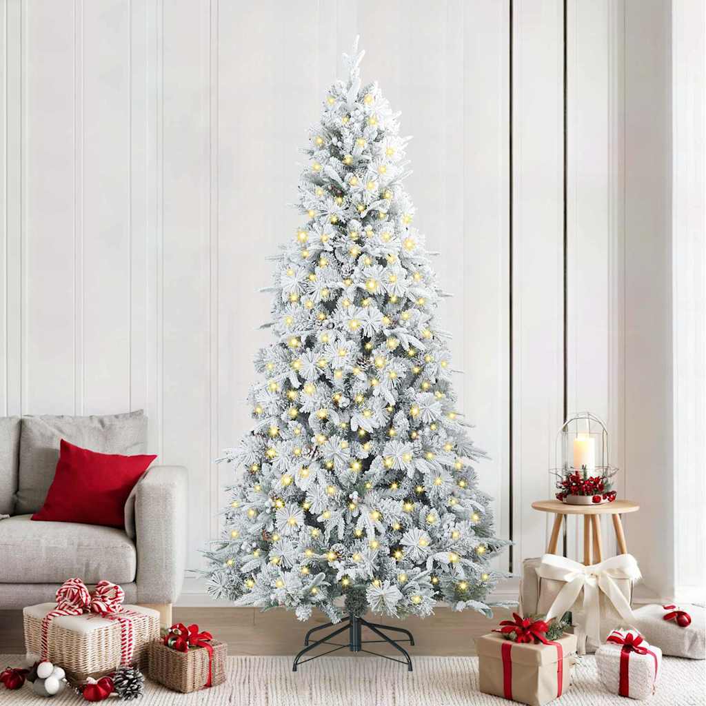 vidaXL Künstlicher klappbarer Weihnachtsbaum Weiß 240 cm PE und PVC