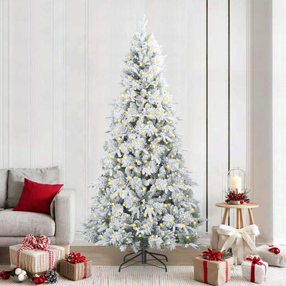 vidaXL Künstlicher klappbarer Weihnachtsbaum Weiß 240 cm PE und PVC