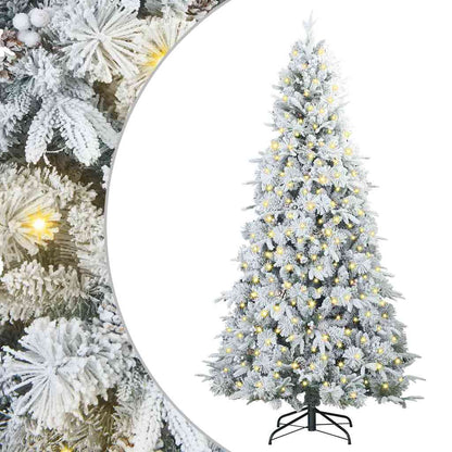 vidaXL Künstlicher klappbarer Weihnachtsbaum Weiß 240 cm PE und PVC