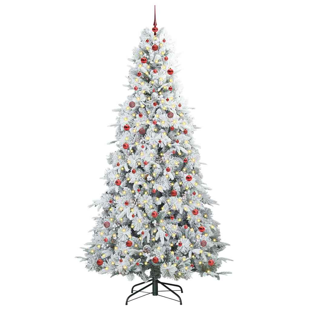 vidaXL Sapin de Noël pliable artificiel blanc 240 cm PE et PVC
