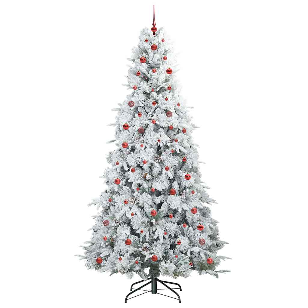 vidaXL Sapin de Noël pliable artificiel blanc 240 cm PE et PVC
