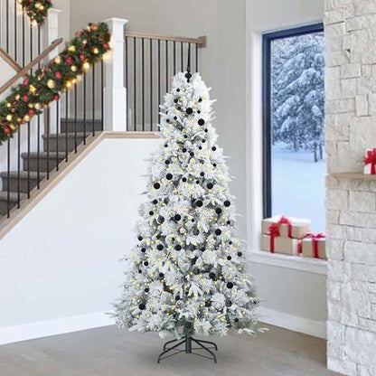 vidaXL Künstlicher klappbarer Weihnachtsbaum Weiß 240 cm PE und PVC