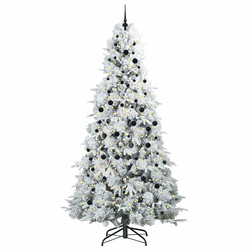 vidaXL Künstlicher klappbarer Weihnachtsbaum Weiß 240 cm PE und PVC