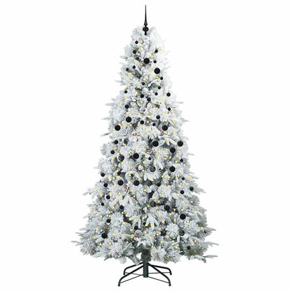 vidaXL Künstlicher klappbarer Weihnachtsbaum Weiß 240 cm PE und PVC