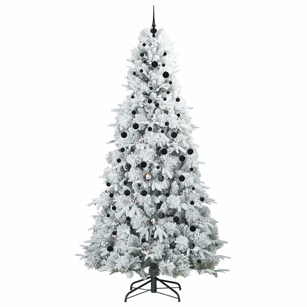 vidaXL Künstlicher klappbarer Weihnachtsbaum Weiß 240 cm PE und PVC