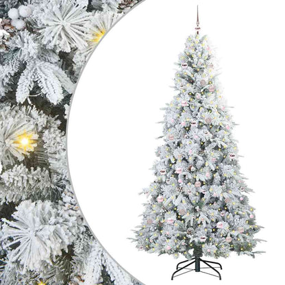 Künstlicher klappbarer Weihnachtsbaum Weiß 240 cm PE und PVC