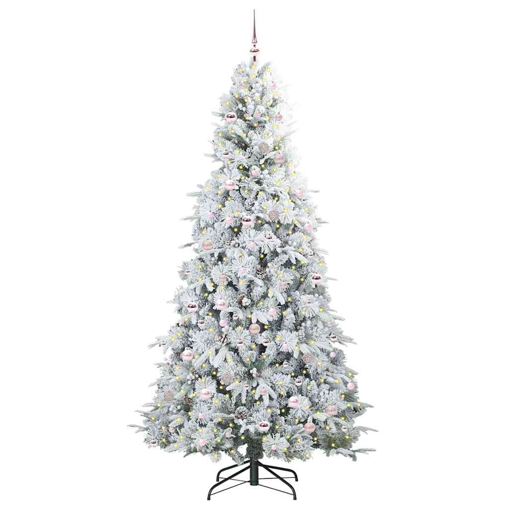 Künstlicher klappbarer Weihnachtsbaum Weiß 240 cm PE und PVC