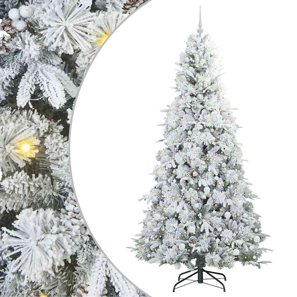 Künstlicher klappbarer Weihnachtsbaum Weiß 240 cm PE und PVC
