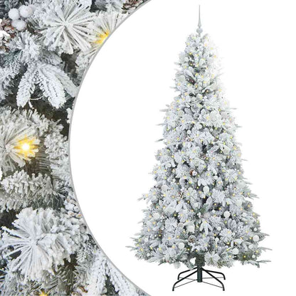 Künstlicher klappbarer Weihnachtsbaum Weiß 240 cm PE und PVC
