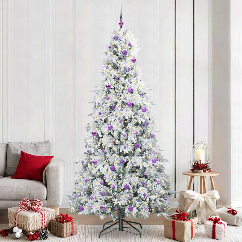 vidaXL Künstlicher klappbarer Weihnachtsbaum Weiß 240 cm PE und PVC