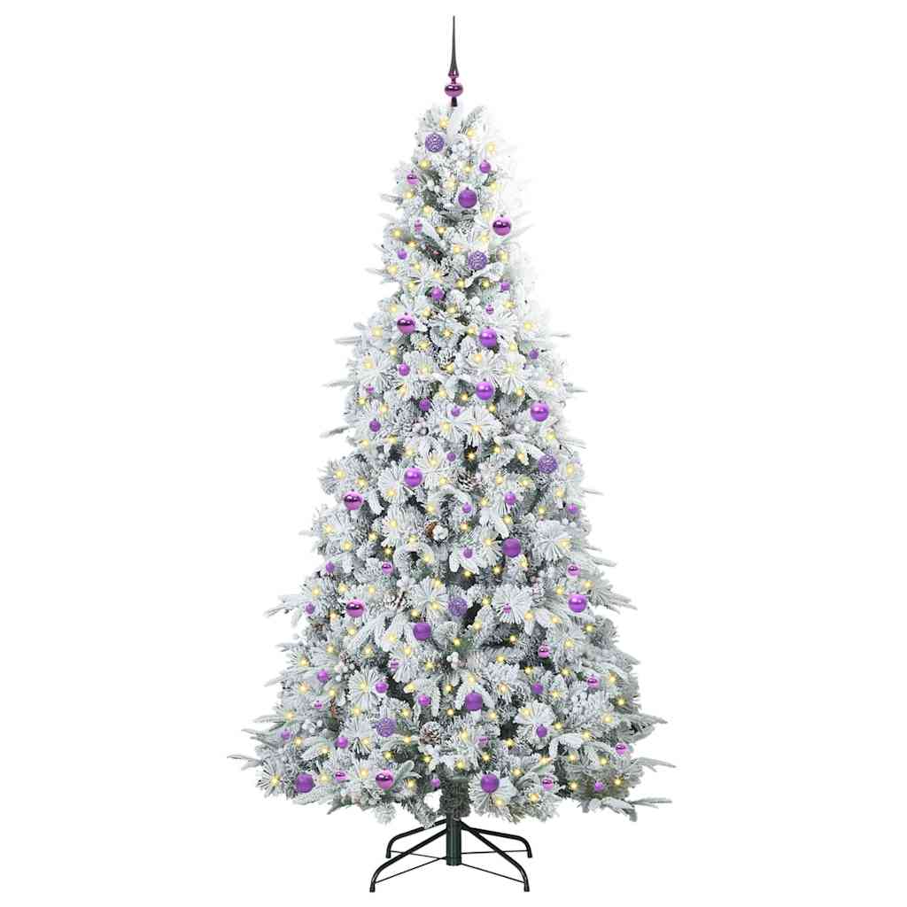 vidaXL Künstlicher klappbarer Weihnachtsbaum Weiß 240 cm PE und PVC