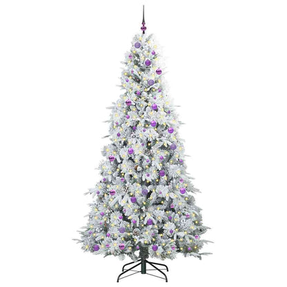vidaXL Künstlicher klappbarer Weihnachtsbaum Weiß 240 cm PE und PVC