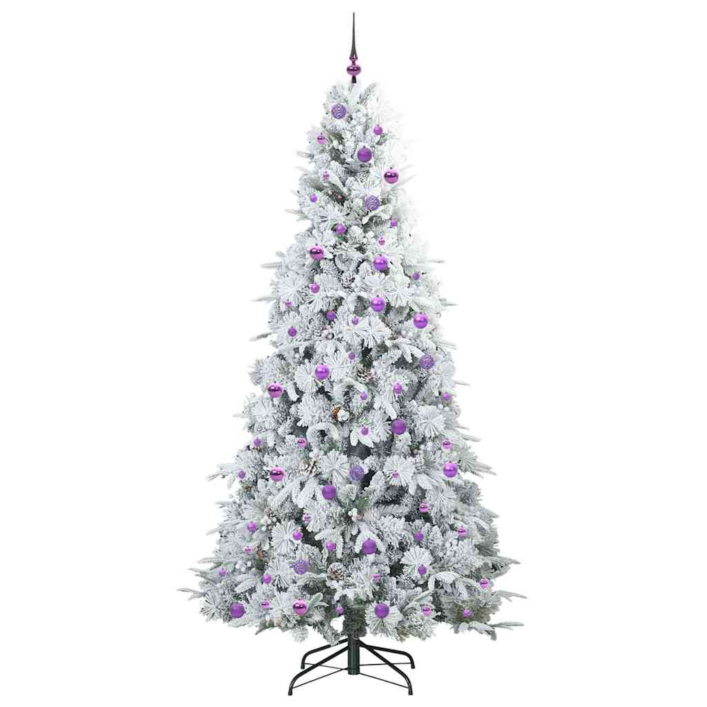 vidaXL Künstlicher klappbarer Weihnachtsbaum Weiß 240 cm PE und PVC