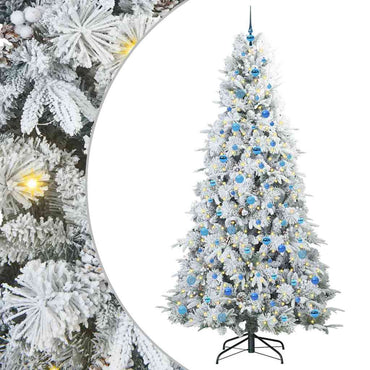 vidaXL Künstlicher klappbarer Weihnachtsbaum Weiß 240 cm PE und PVC