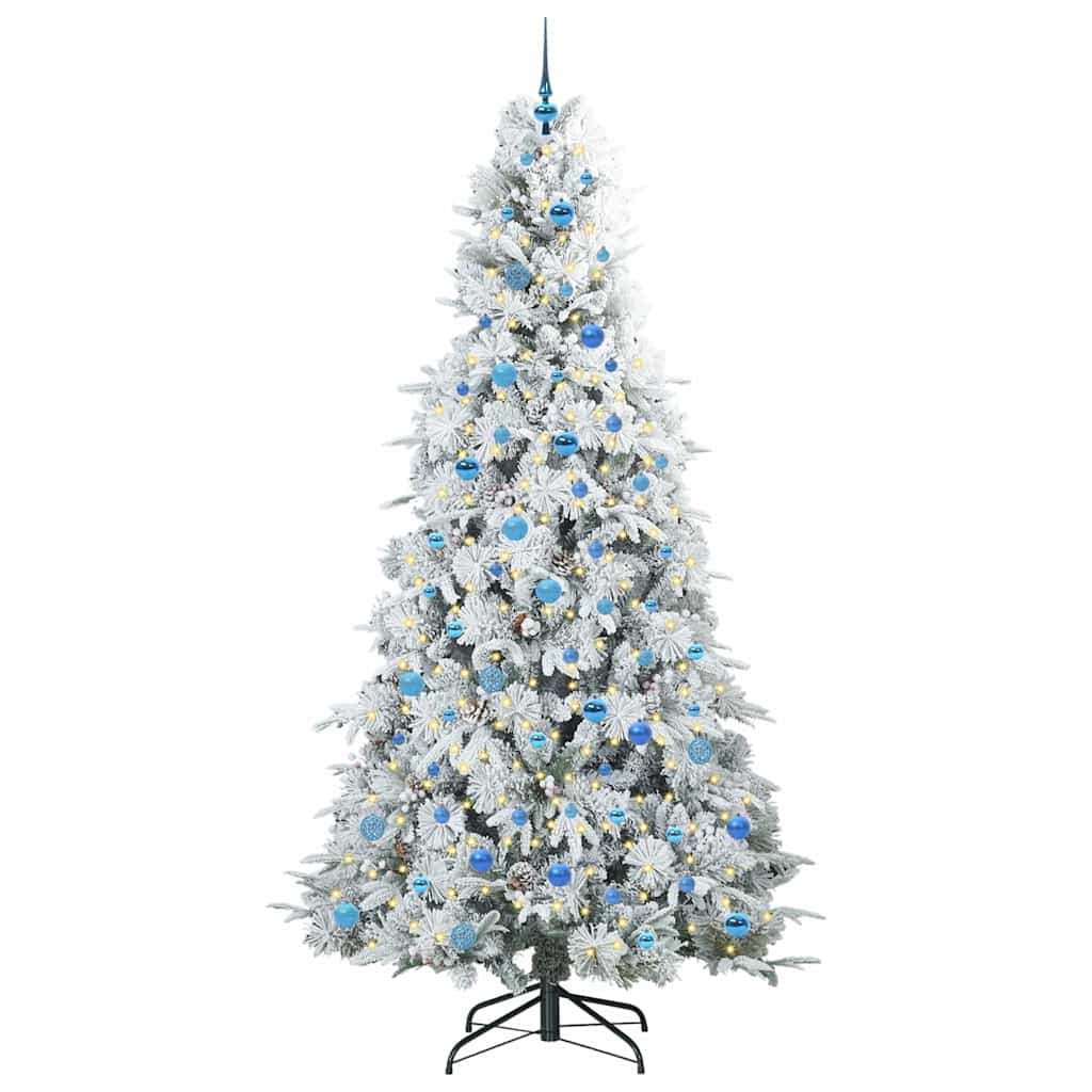 Künstlicher klappbarer Weihnachtsbaum Weiß 240 cm PE und PVC
