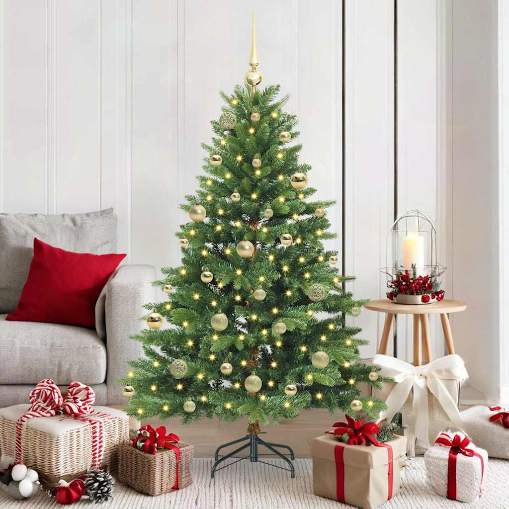 vidaXL Künstlicher Weihnachtsbaum mit 150 LEDs Grün 150 cm PE und PVC