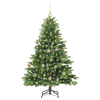 vidaXL Künstlicher Weihnachtsbaum mit 150 LEDs Grün 150 cm PE und PVC