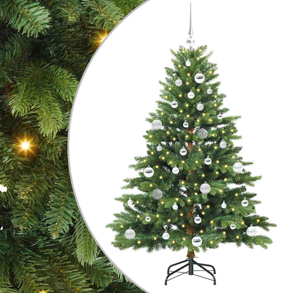 Künstlicher Weihnachtsbaum mit 150 LEDs Grün 150 cm PE und PVC
