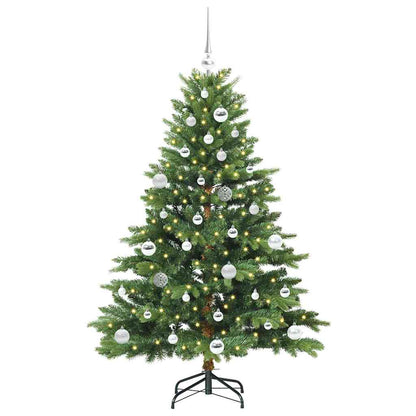 Künstlicher Weihnachtsbaum mit 150 LEDs Grün 150 cm PE und PVC