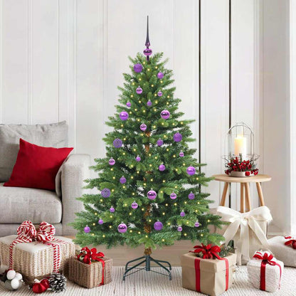 vidaXL Künstlicher Weihnachtsbaum mit 150 LEDs Grün 150 cm PE und PVC