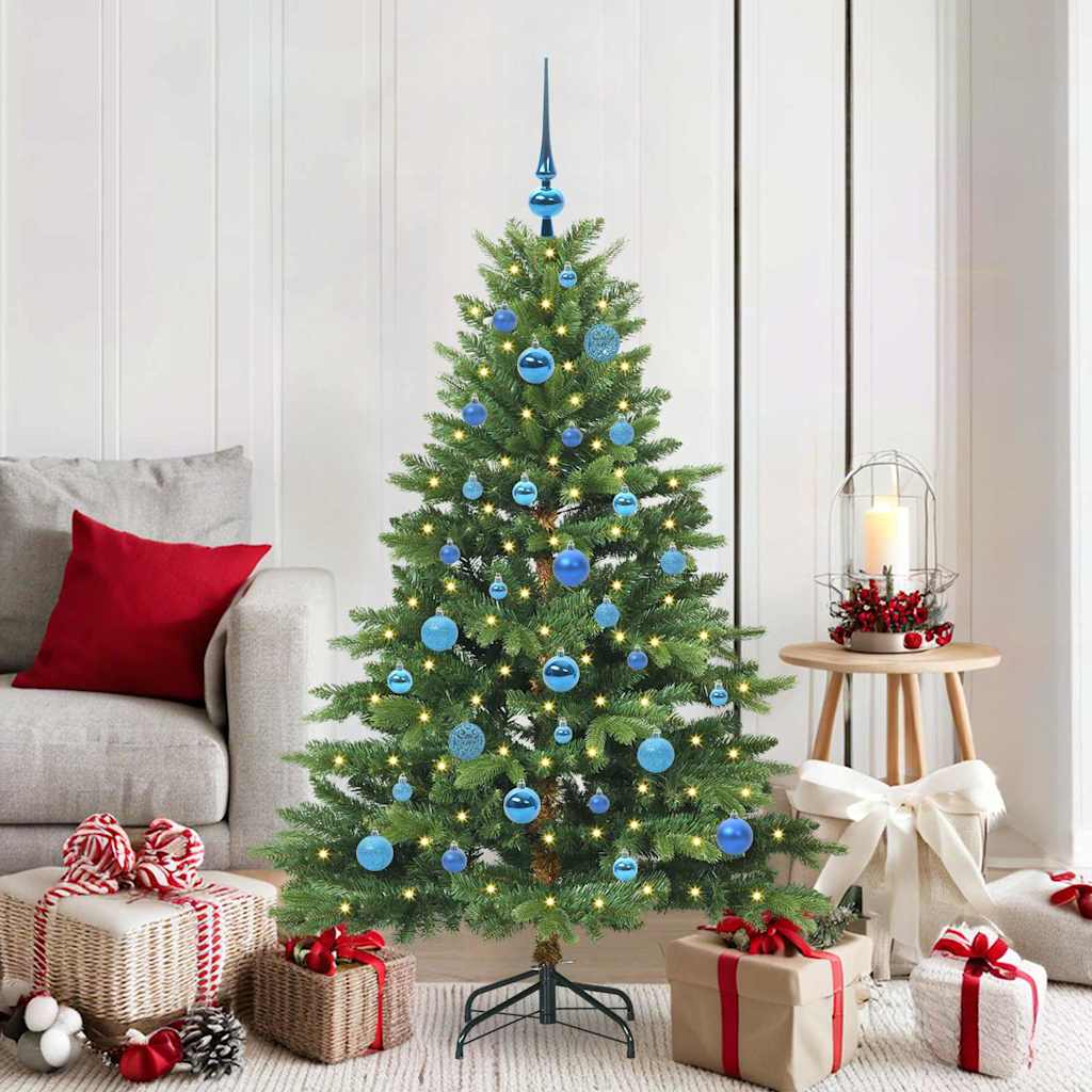 vidaXL Künstlicher Weihnachtsbaum mit 150 LEDs Grün 150 cm PE und PVC