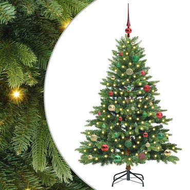 vidaXL Künstlicher Weihnachtsbaum mit 150 LEDs Grün 150 cm PE und PVC