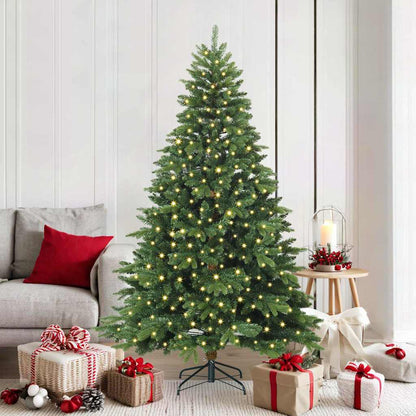 vidaXL Künstlicher Weihnachtsbaum mit 300 LEDs Grün 180 cm PE und PVC