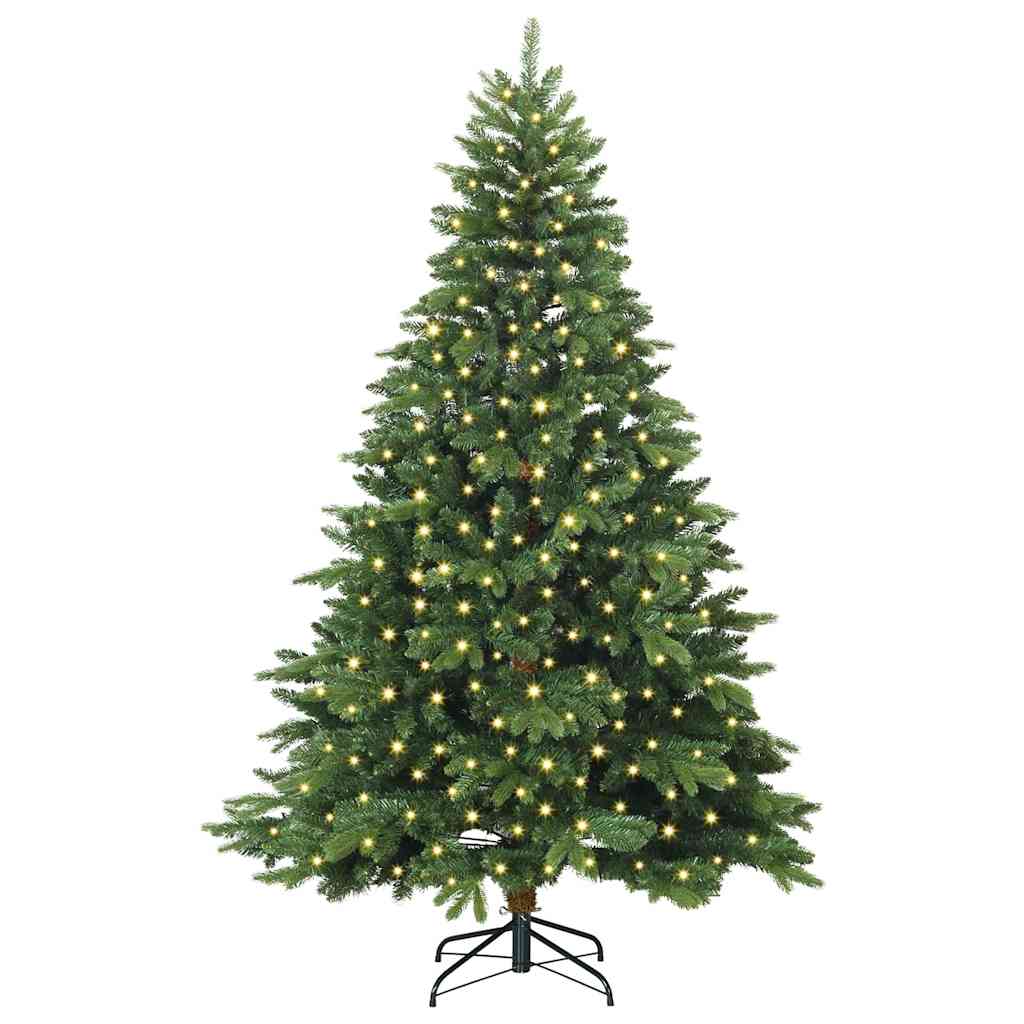 vidaXL Künstlicher Weihnachtsbaum mit 300 LEDs Grün 180 cm PE und PVC