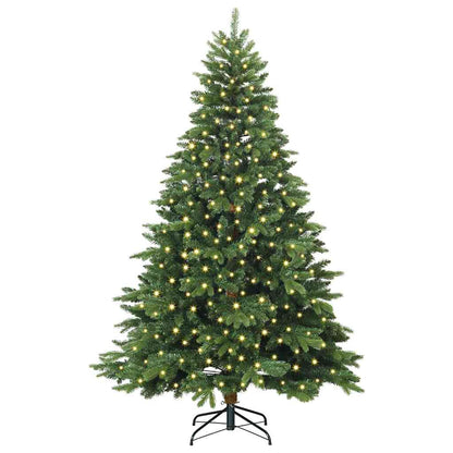 vidaXL Künstlicher Weihnachtsbaum mit 300 LEDs Grün 180 cm PE und PVC