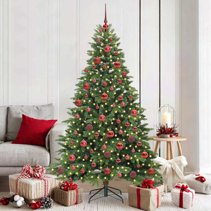 vidaXL Künstlicher Weihnachtsbaum mit 300 LEDs Grün 180 cm PE und PVC