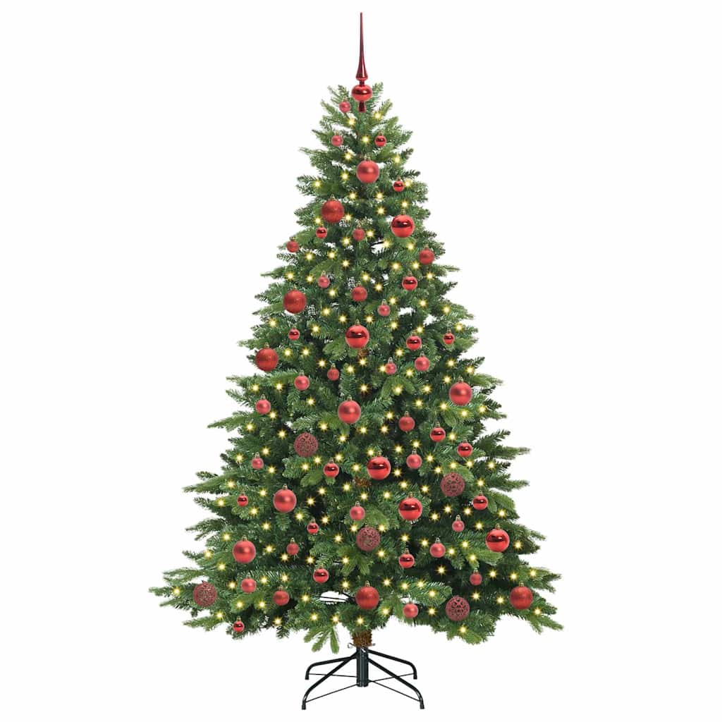 vidaXL Künstlicher Weihnachtsbaum mit 300 LEDs Grün 180 cm PE und PVC