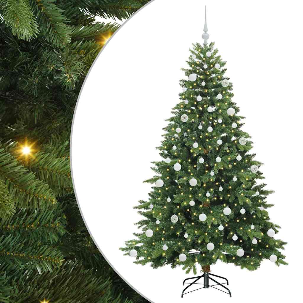 vidaXL Künstlicher Weihnachtsbaum mit 300 LEDs Grün 180 cm PE und PVC
