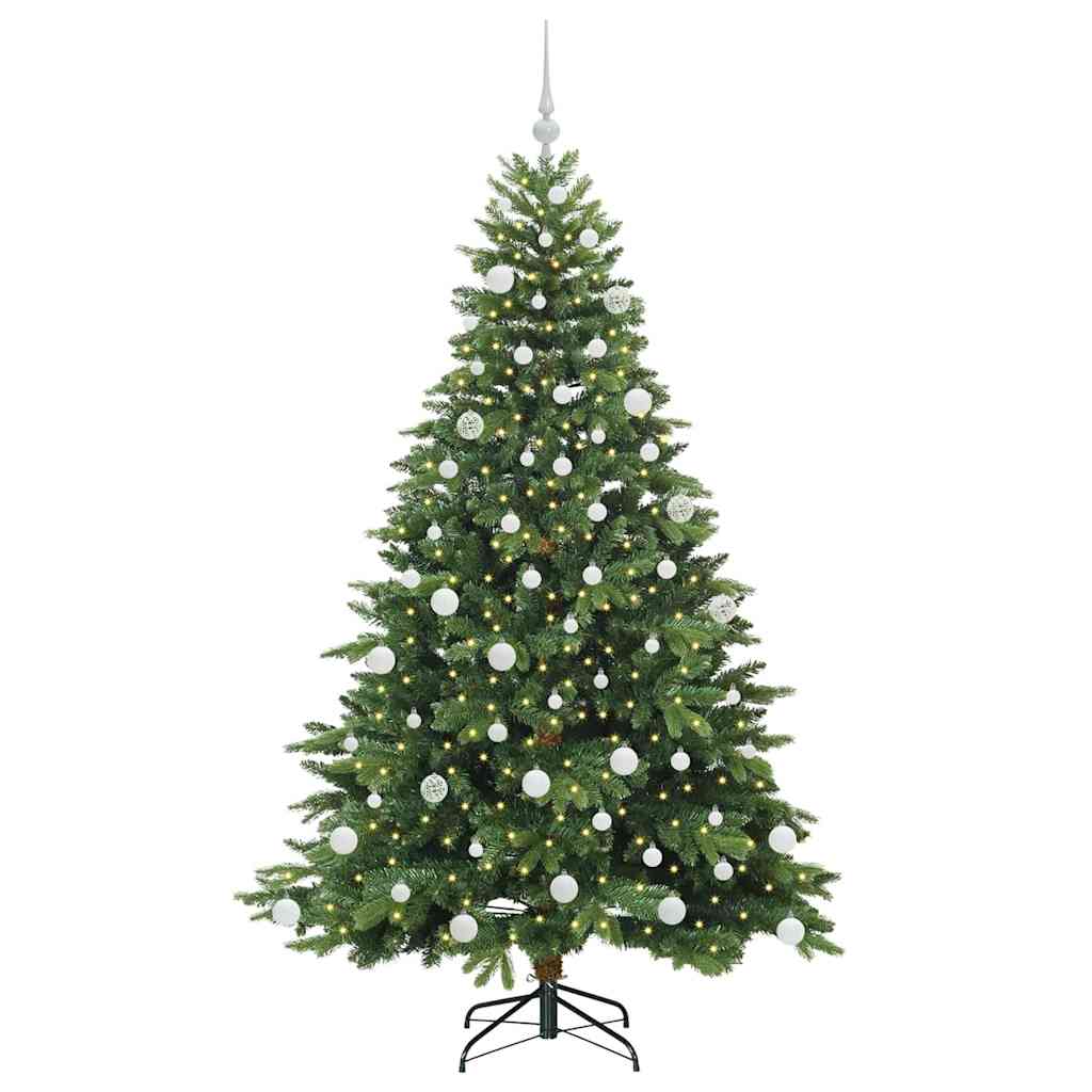 vidaXL Künstlicher Weihnachtsbaum mit 300 LEDs Grün 180 cm PE und PVC