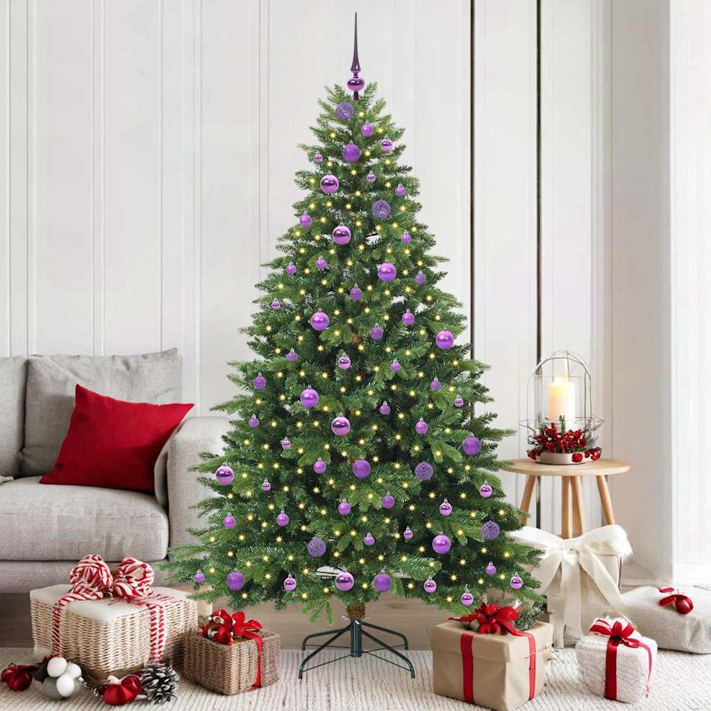 vidaXL Künstlicher Weihnachtsbaum mit 300 LEDs Grün 180 cm PE und PVC