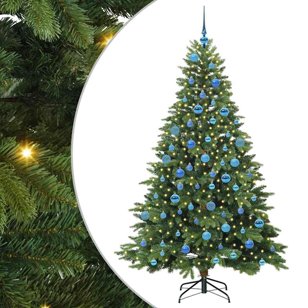 Künstlicher Weihnachtsbaum mit 300 LEDs Grün 180 cm PE und PVC