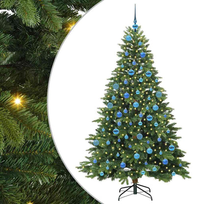 Künstlicher Weihnachtsbaum mit 300 LEDs Grün 180 cm PE und PVC