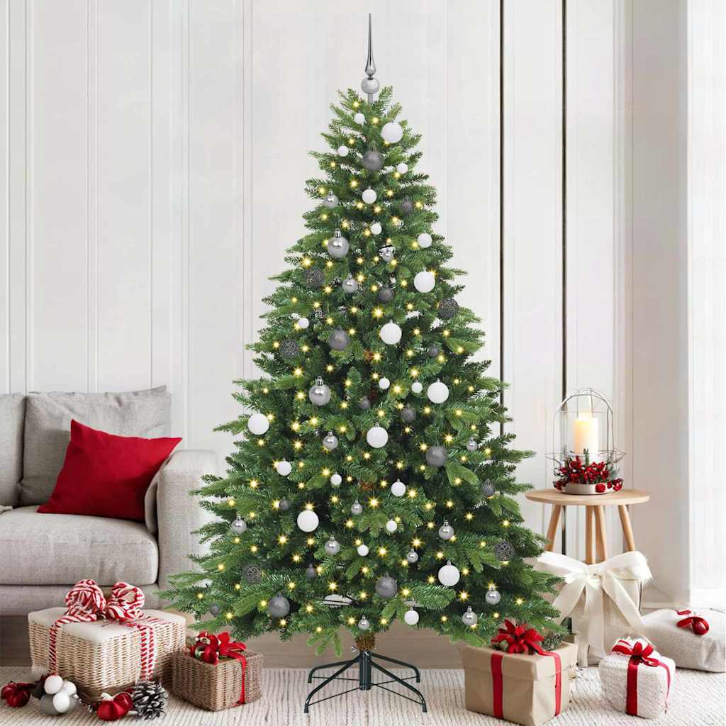 vidaXL Künstlicher Weihnachtsbaum mit 300 LEDs Grün 210 cm PE und PVC