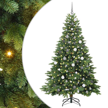 vidaXL Künstlicher Weihnachtsbaum mit 300 LEDs Grün 210 cm PE und PVC