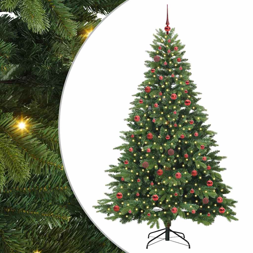 Künstlicher Weihnachtsbaum mit 300 LEDs Grün 210 cm PE und PVC