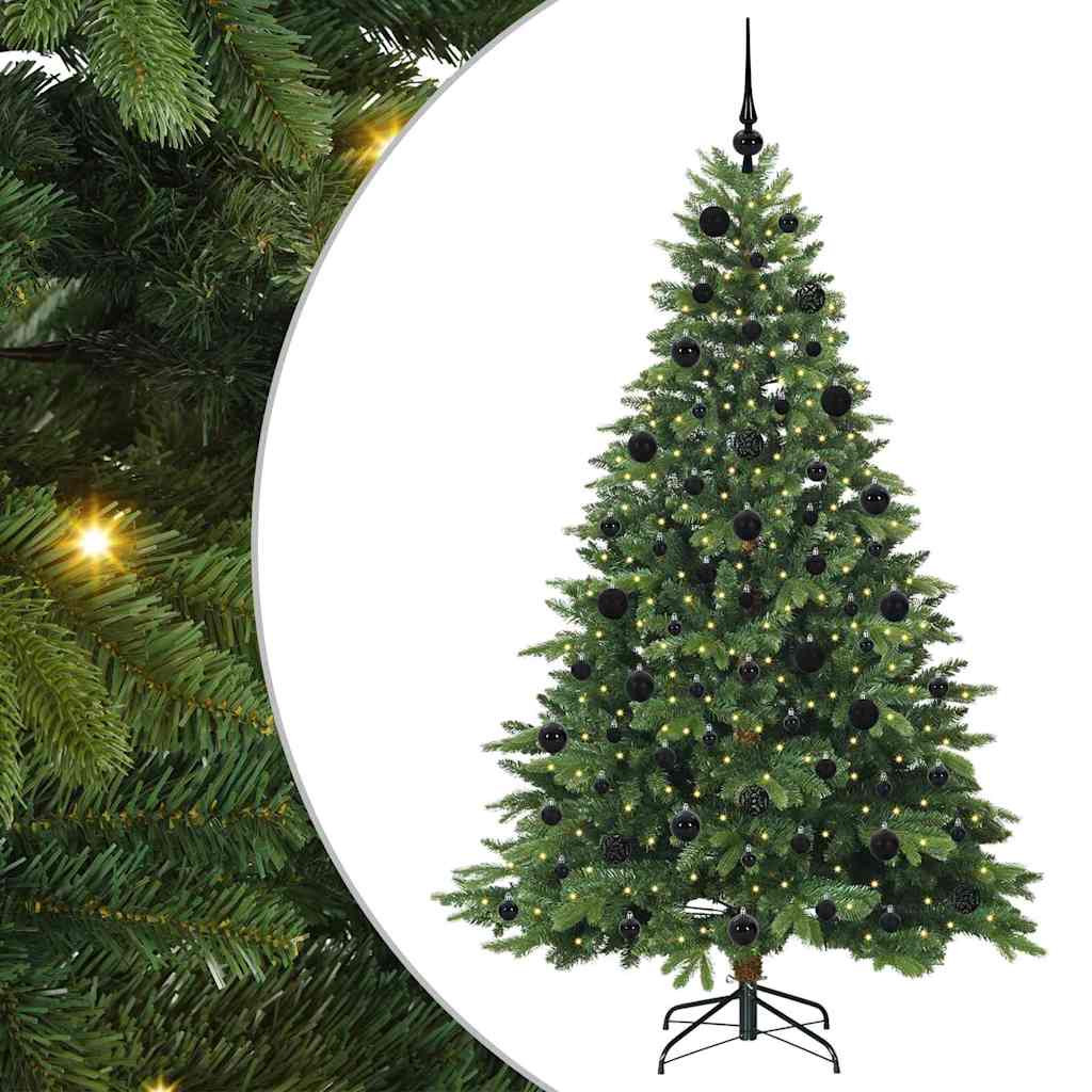 Künstlicher Weihnachtsbaum mit 300 LEDs Grün 210 cm PE und PVC