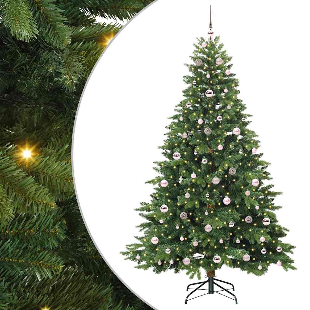 Künstlicher Weihnachtsbaum mit 300 LEDs Grün 210 cm PE und PVC