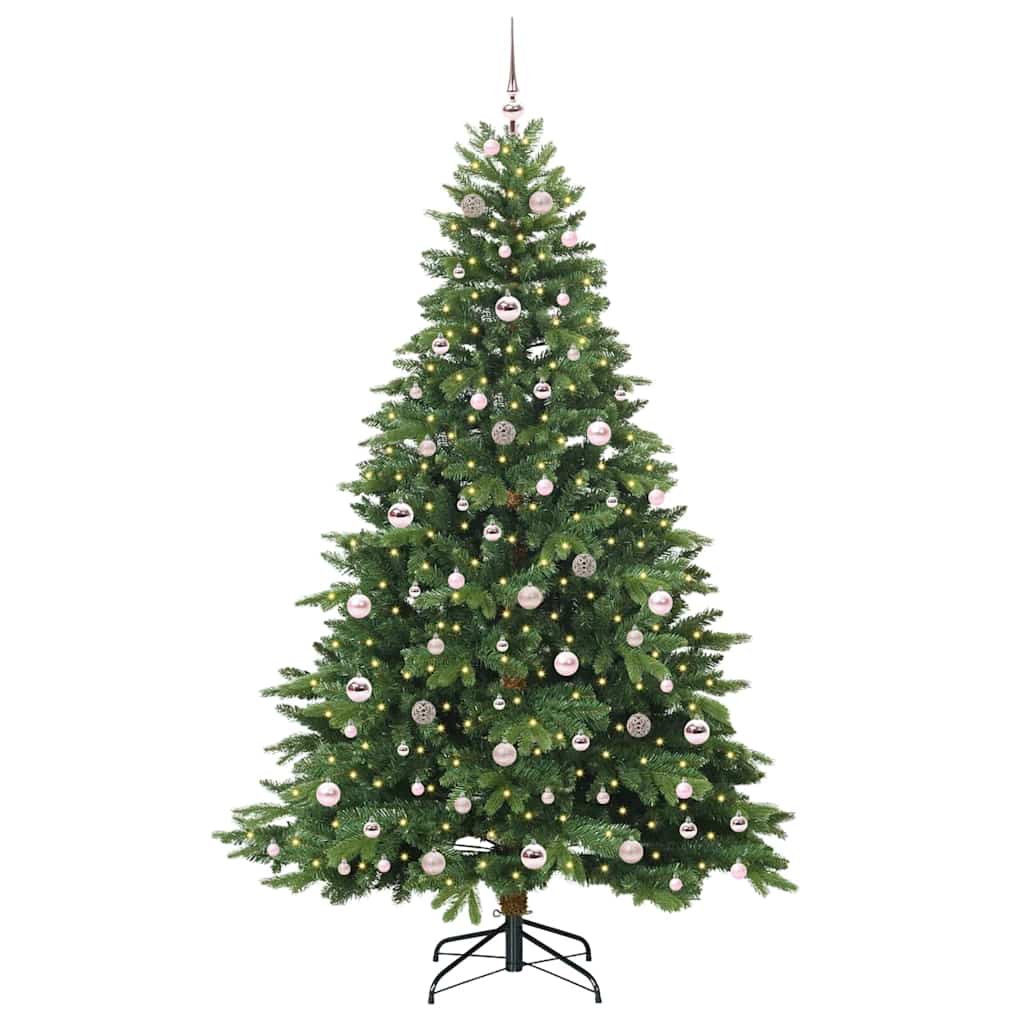 Künstlicher Weihnachtsbaum mit 300 LEDs Grün 210 cm PE und PVC
