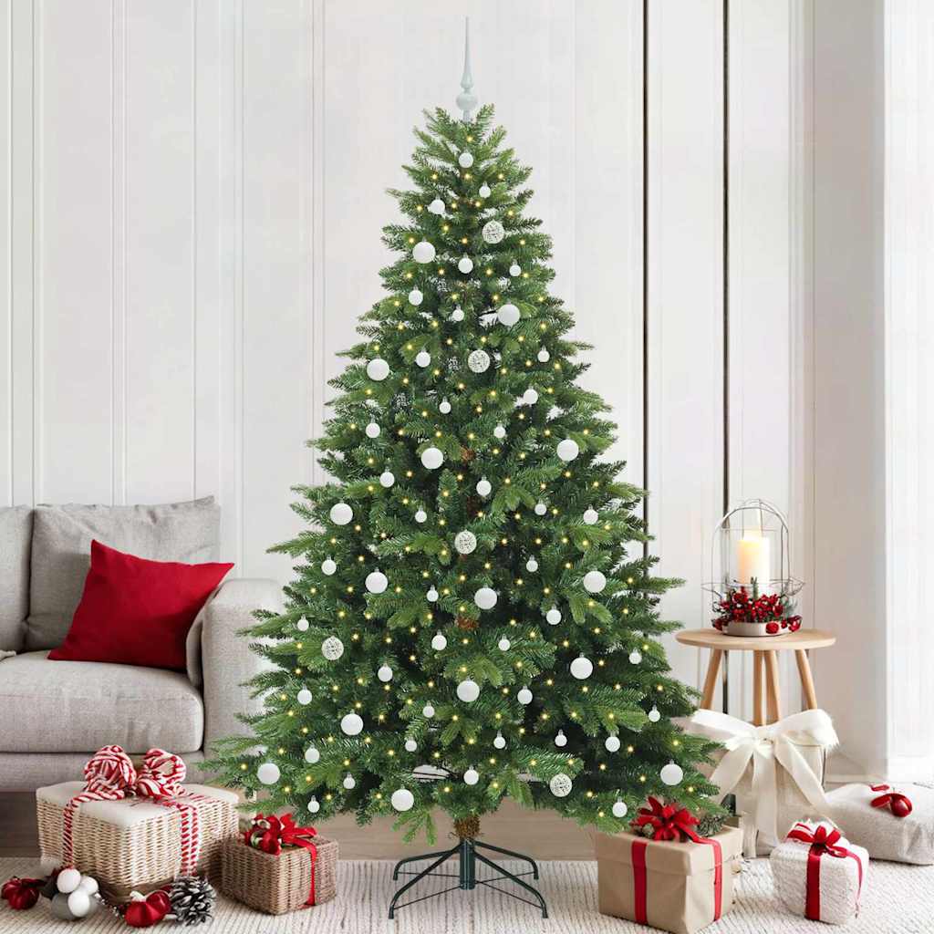 vidaXL Künstlicher Weihnachtsbaum mit 300 LEDs Grün 210 cm PE und PVC