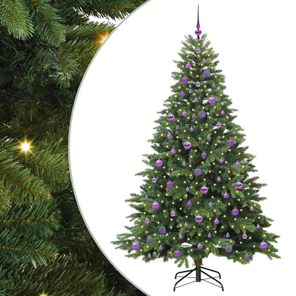 Künstlicher Weihnachtsbaum mit 300 LEDs Grün 210 cm PE und PVC