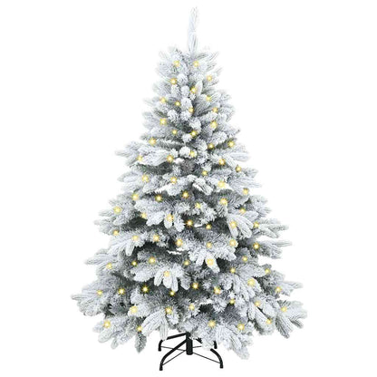Künstlicher Weihnachtsbaum mit 150 LEDs Weiß 120 cm PE und PVC