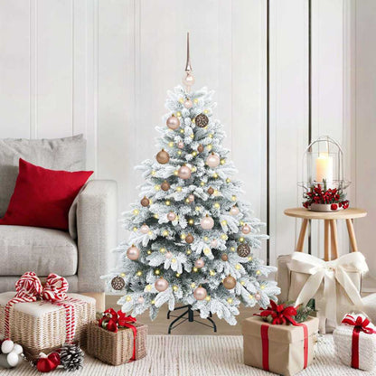 vidaXL Künstlicher Weihnachtsbaum mit 150 LEDs Weiß 120 cm PE und PVC