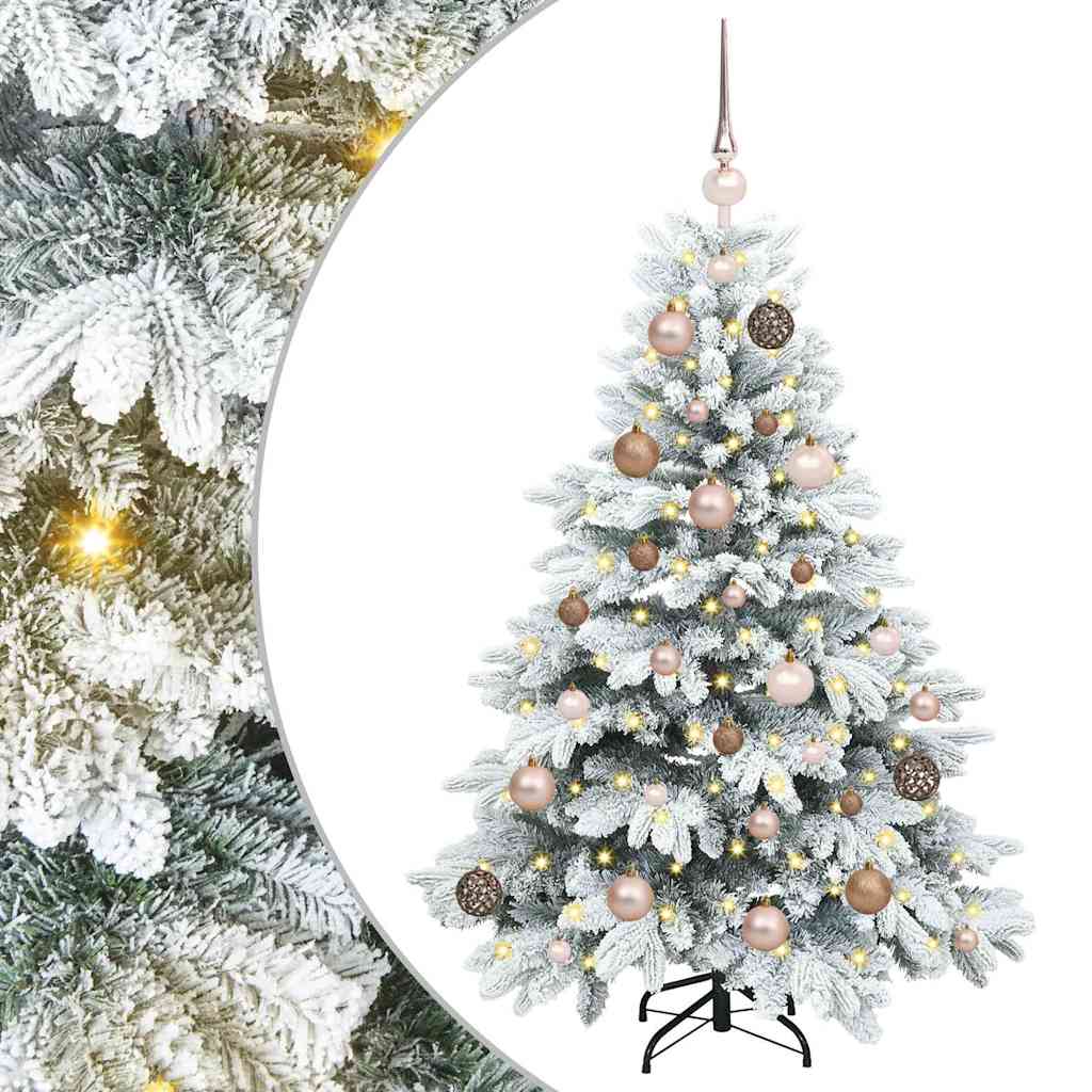 vidaXL Künstlicher Weihnachtsbaum mit 150 LEDs Weiß 120 cm PE und PVC