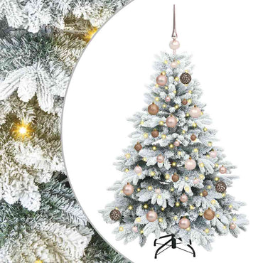 vidaXL Künstlicher Weihnachtsbaum mit 150 LEDs Weiß 120 cm PE und PVC