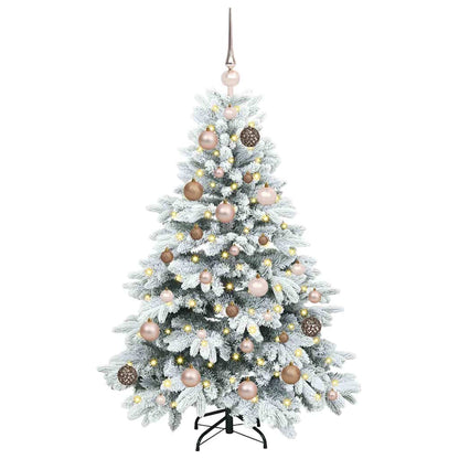 vidaXL Künstlicher Weihnachtsbaum mit 150 LEDs Weiß 120 cm PE und PVC