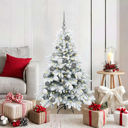 vidaXL Künstlicher Weihnachtsbaum mit 150 LEDs Weiß 120 cm PE und PVC